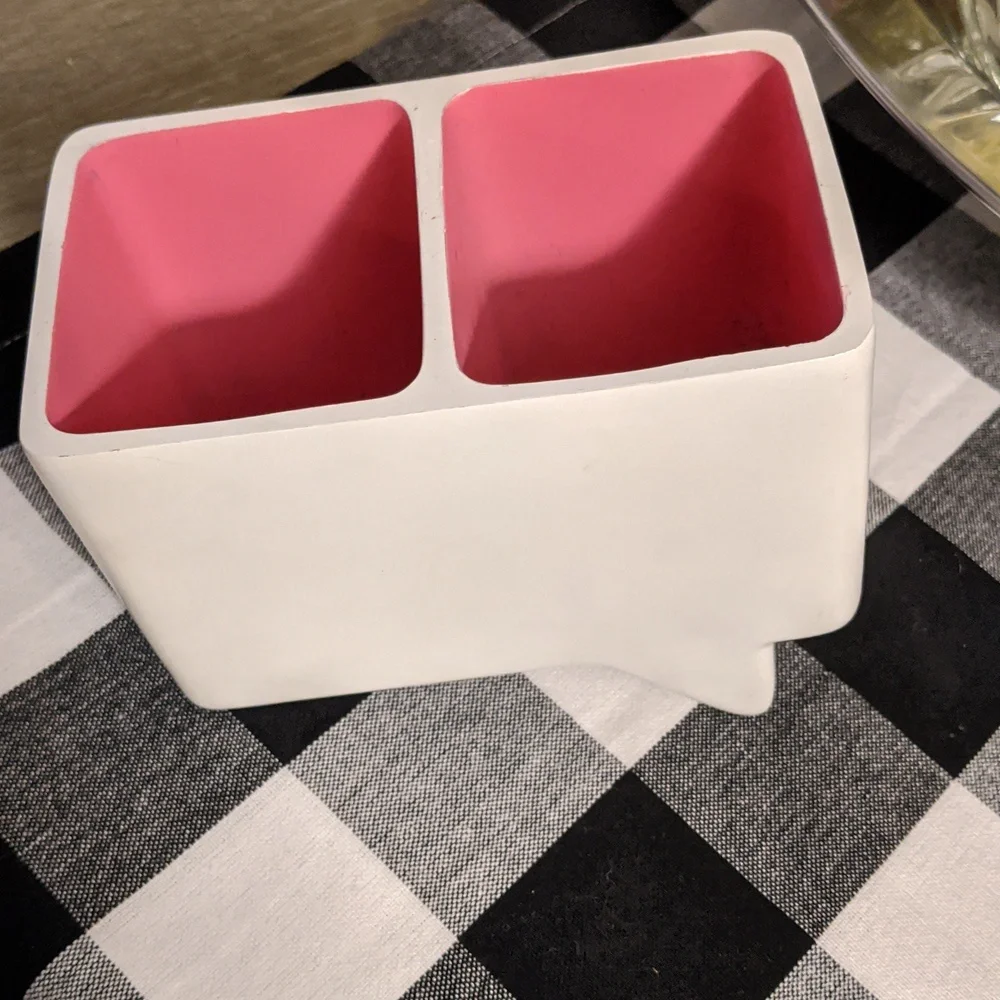 PBT Pencil Holder Dry Erase Ceramic Desk Organizer Personalize Write Notes Rare